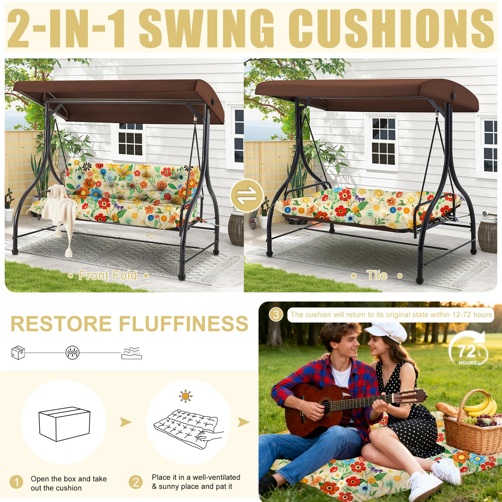 MQSXBF porch swing cushion packaging
