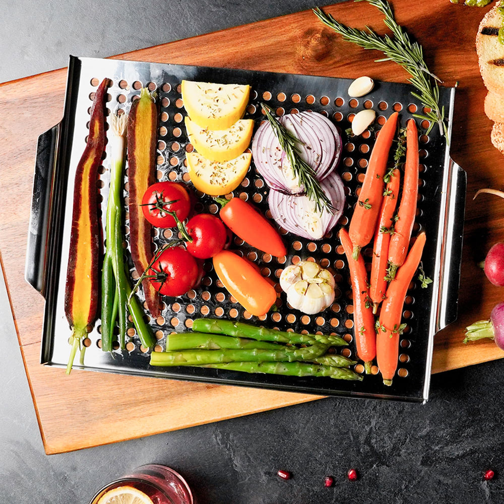 Mr. Bar-B-Q grill topper pan in packaging