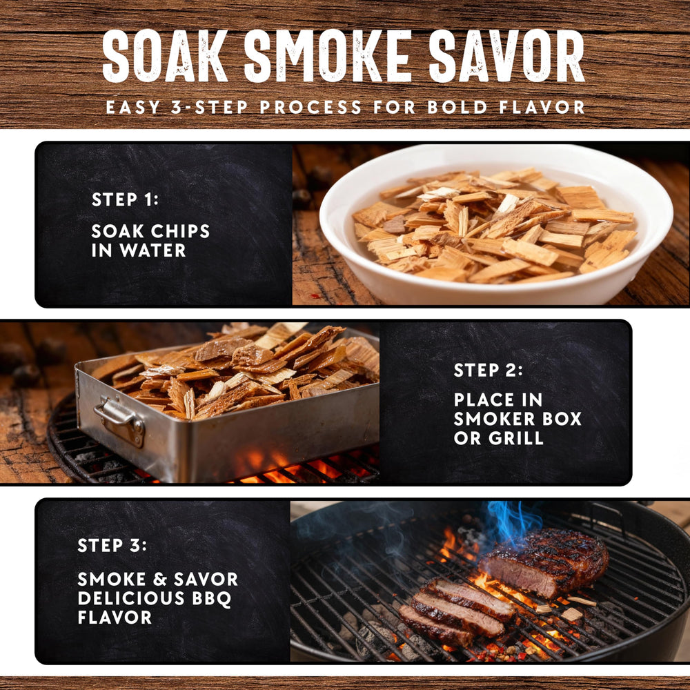 Mr. Bar-B-Q smoker chips with grilled meats