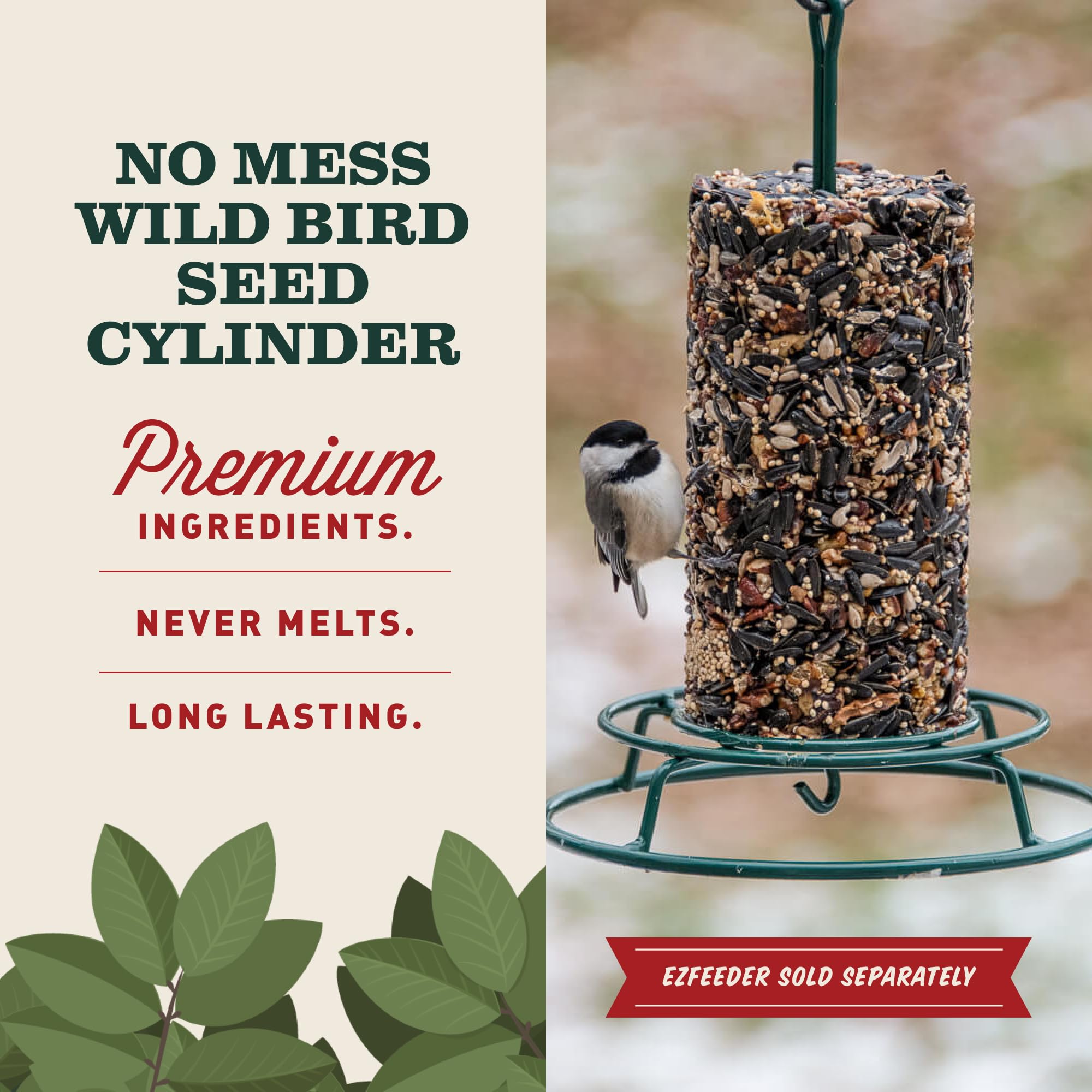 Mr. Bird WildBird Feast Cylinder Bird Seed in backyard feeder