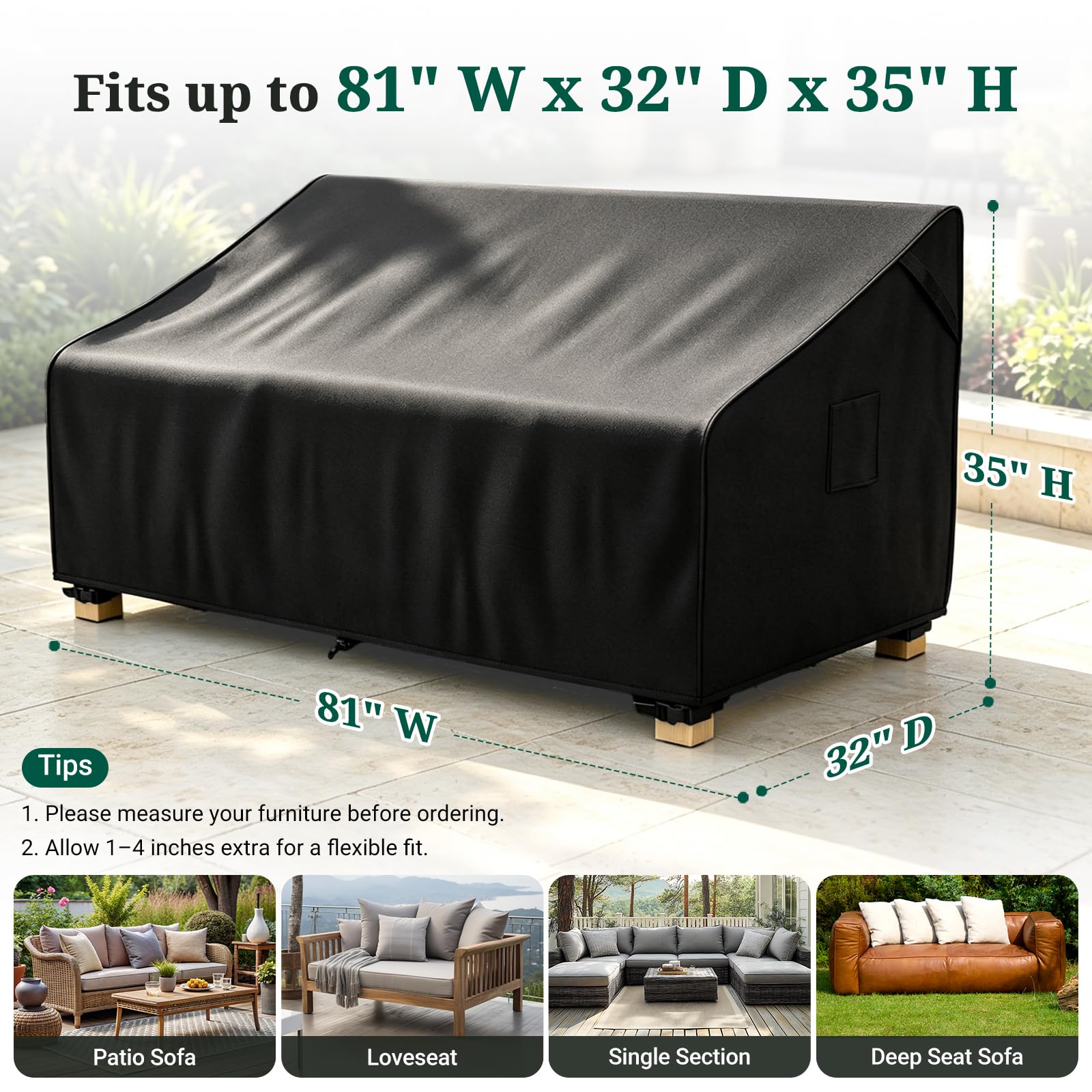MR. COVER 3-Seater Couch Cover with handles and air vents
