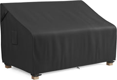 MR. COVER 3-Seater Outdoor Couch Cover in black, front view
