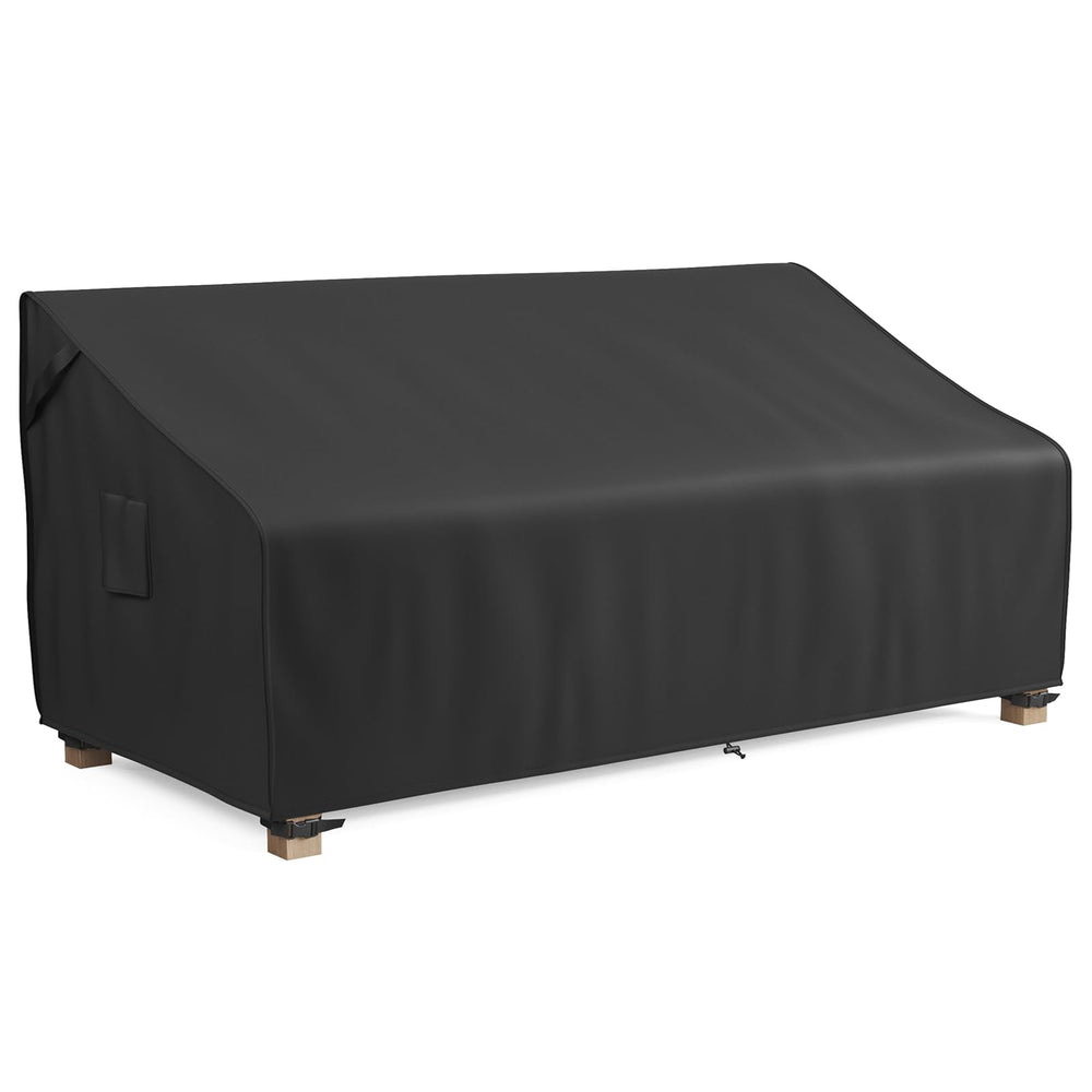 MR. COVER 3-Seater Outdoor Couch Cover in Black, front view