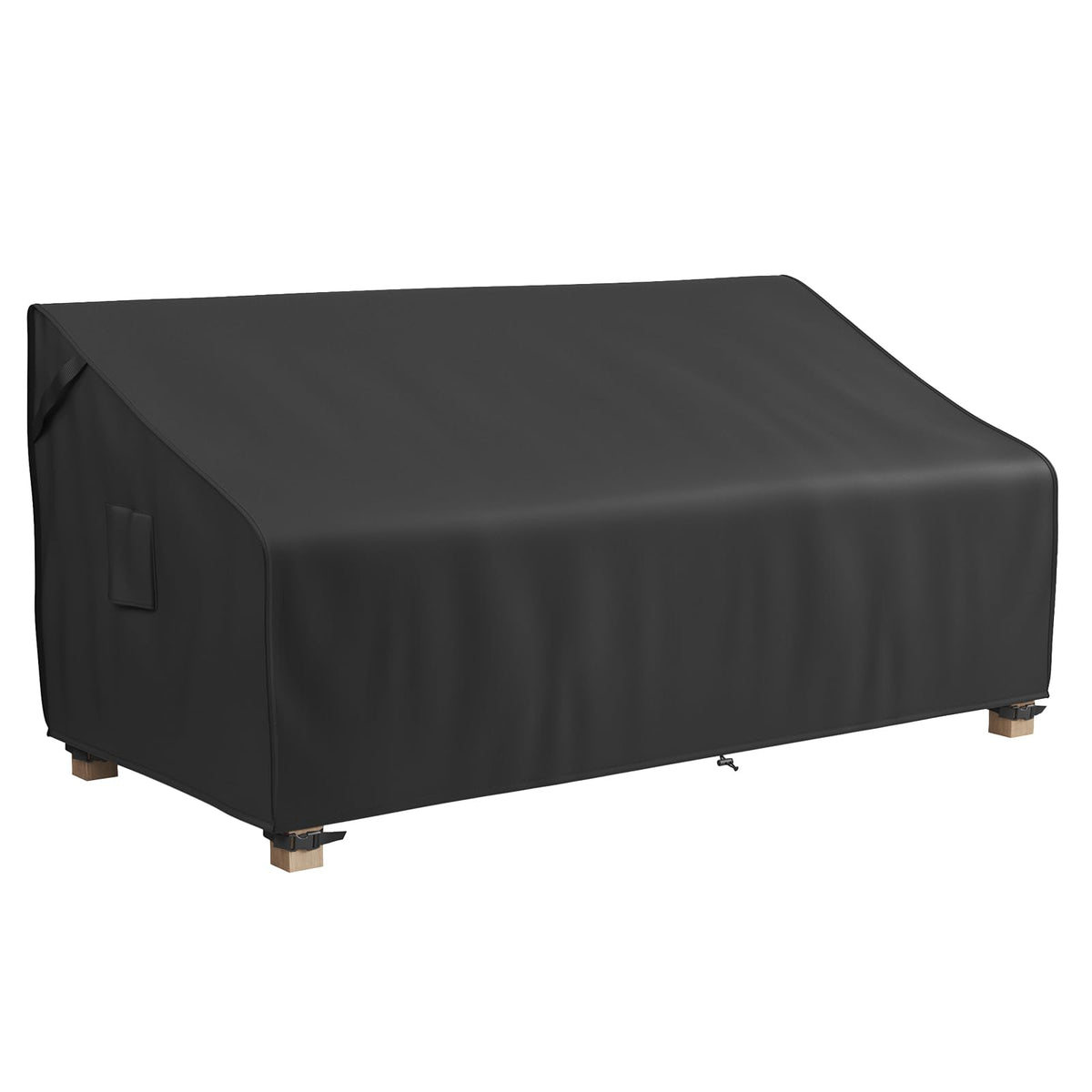 MR. COVER 3-Seater Outdoor Couch Cover in black, front view