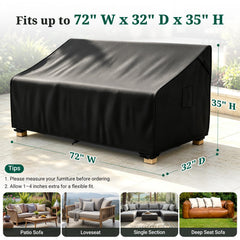 MR. COVER cover on a patio sofa, demonstrating fit