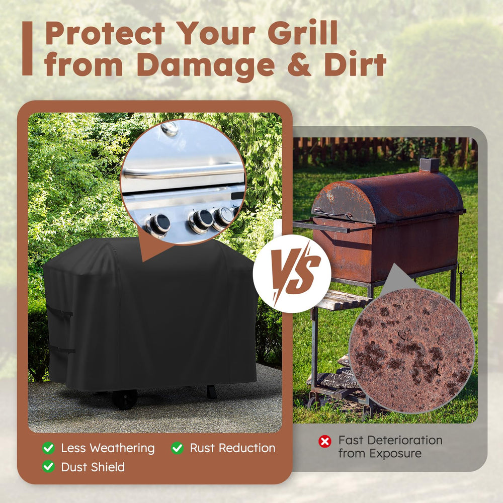 MR. COVER Grill Cover laid flat showing dimensions