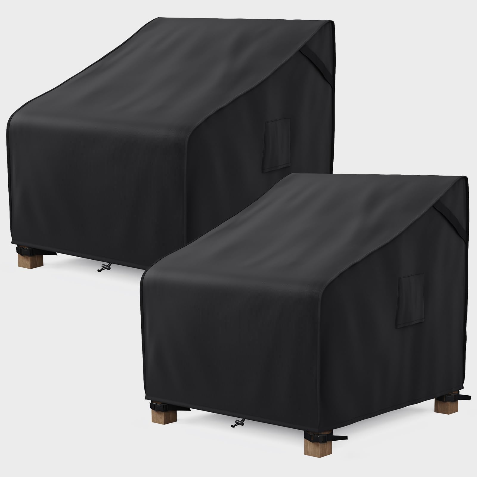 MR. COVER Outdoor Chair Cover Black side view
