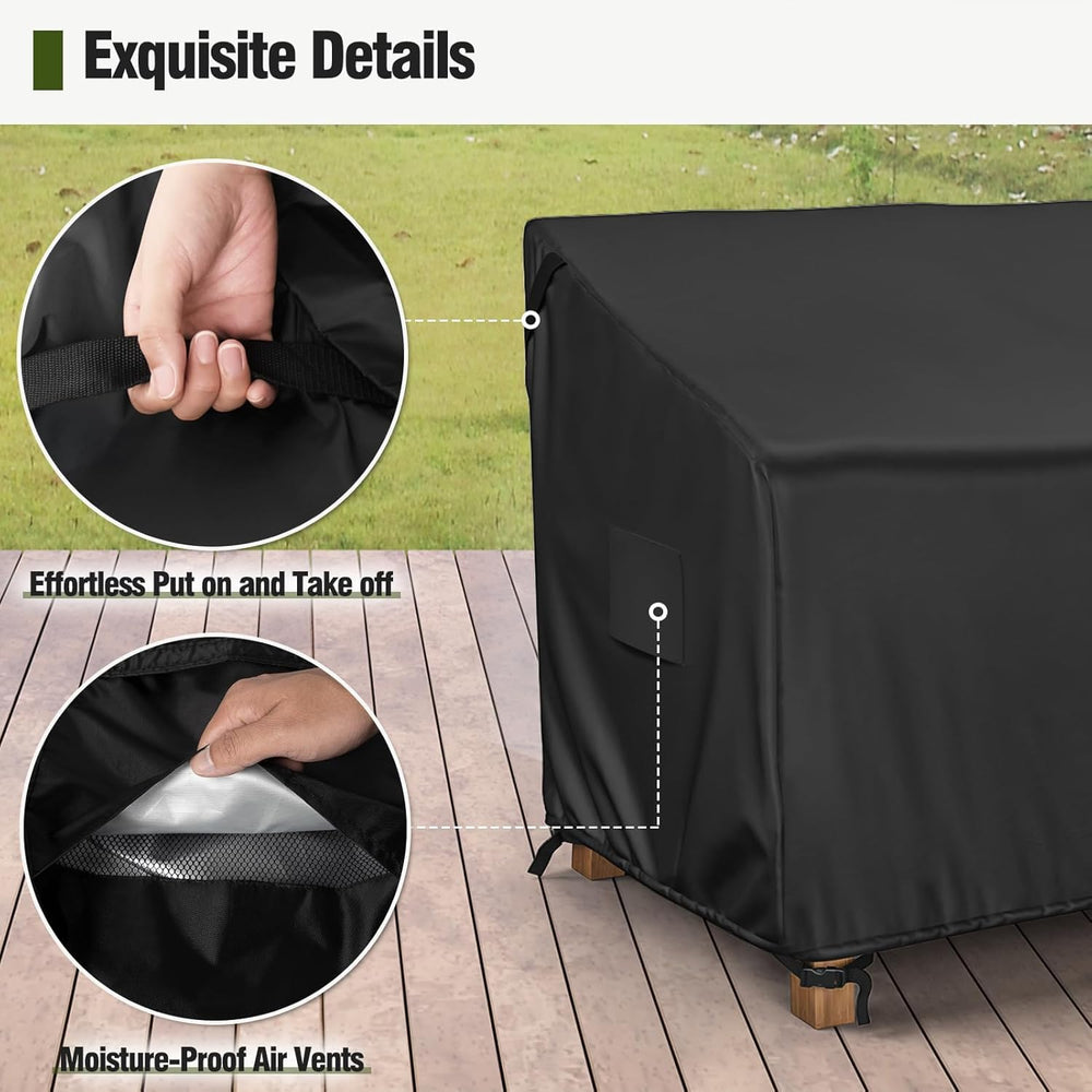 MR. COVER Outdoor Couch Cover demonstrating waterproof feature