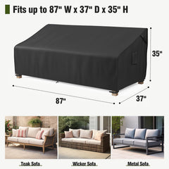MR. COVER Outdoor Couch Cover showing handles and air vents