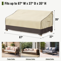 MR. COVER Outdoor Couch Cover with handles and drawstrings