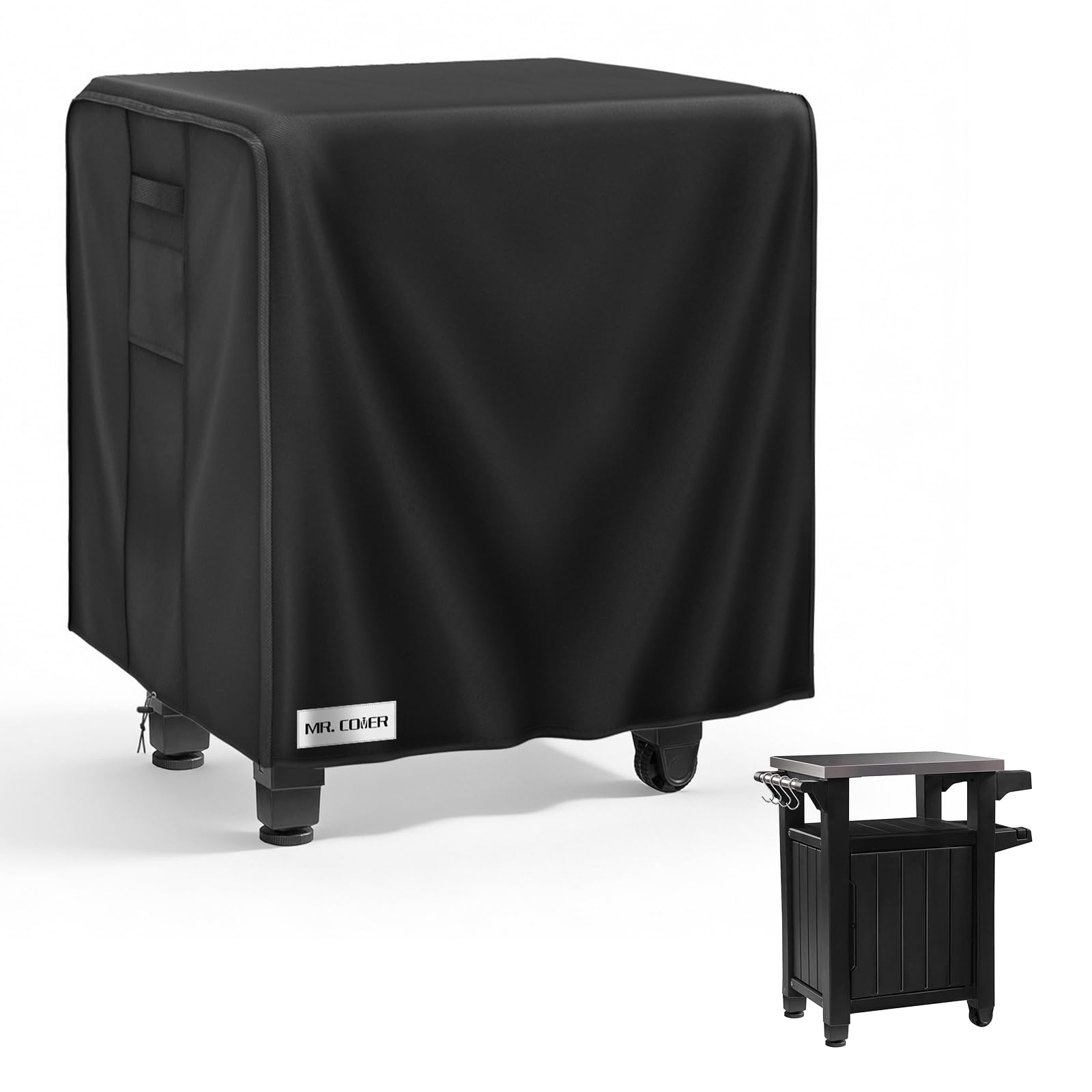 MR. COVER outdoor prep table cover black front view