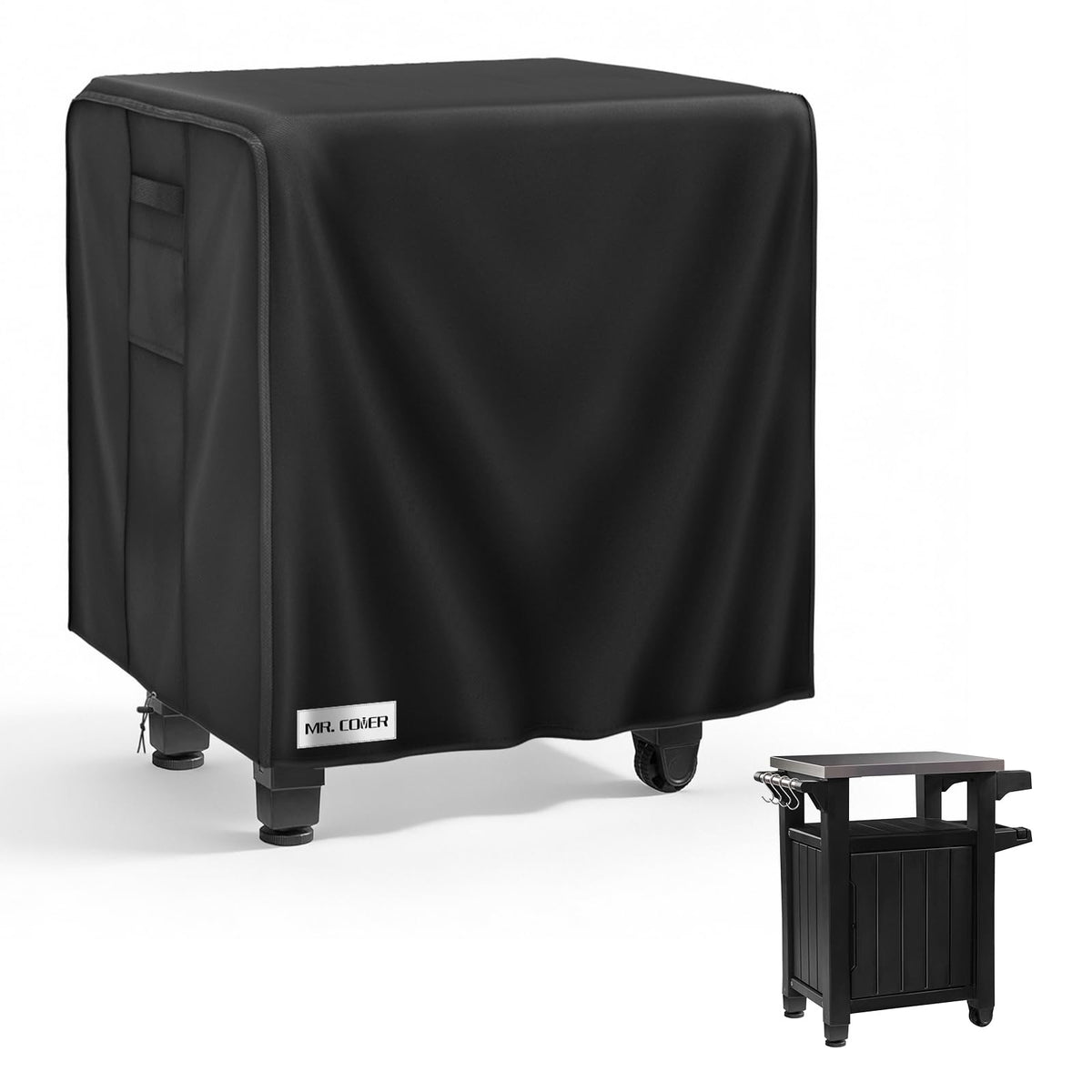 MR. COVER outdoor prep table cover black front view