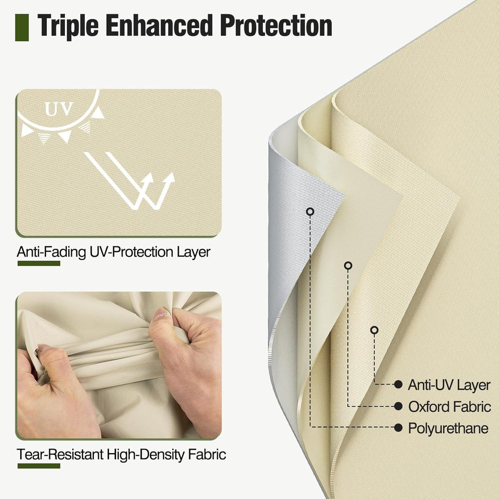 MR. COVER Patio Chair Cover showing air vents for moisture control