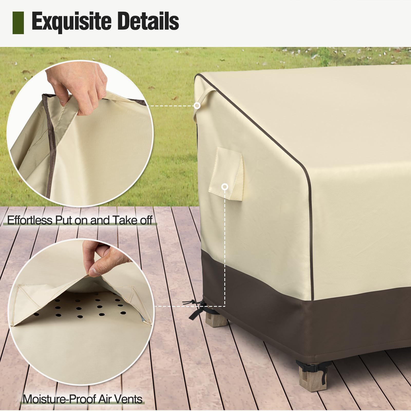 MR. COVER patio chair covers stacked for storage