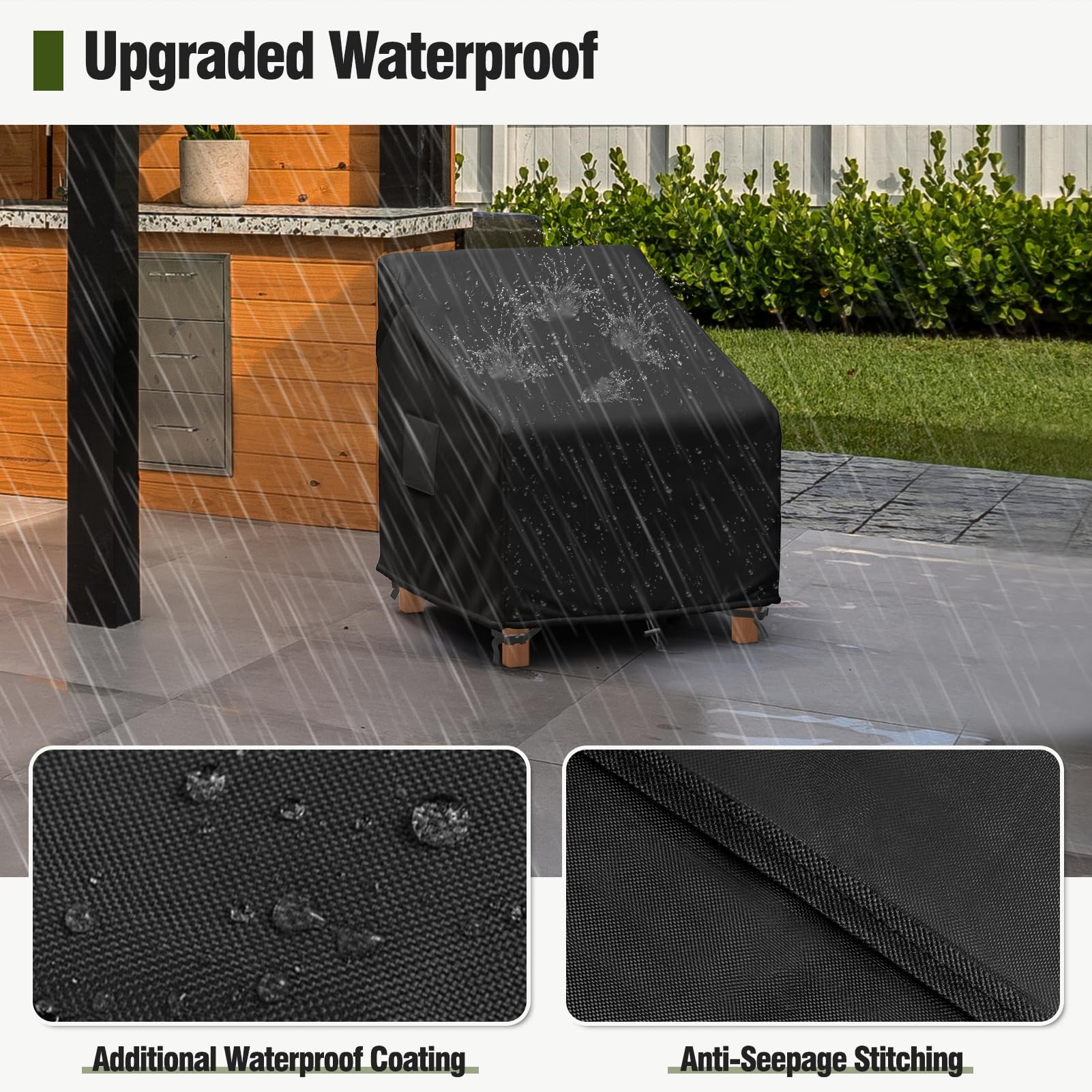 MR. COVER Waterproof Patio Furniture Covers showcasing windproof buckles
