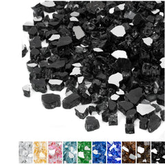 Mr. Fireglass 10 lb High Luster Fire Glass Onyx Black 1/4 inch