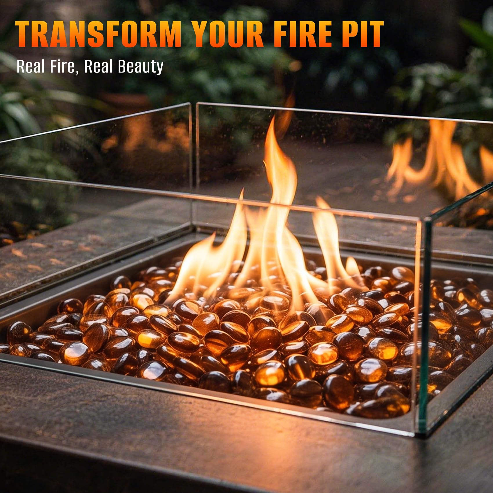 Mr. Fireglass 10 pounds caramel fire glass beads packaging