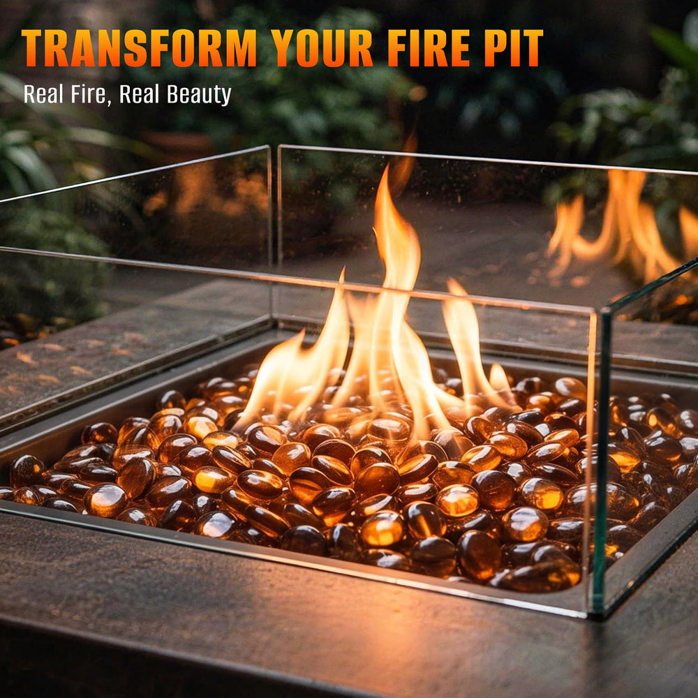 Mr. Fireglass 10 pounds caramel fire glass beads packaging