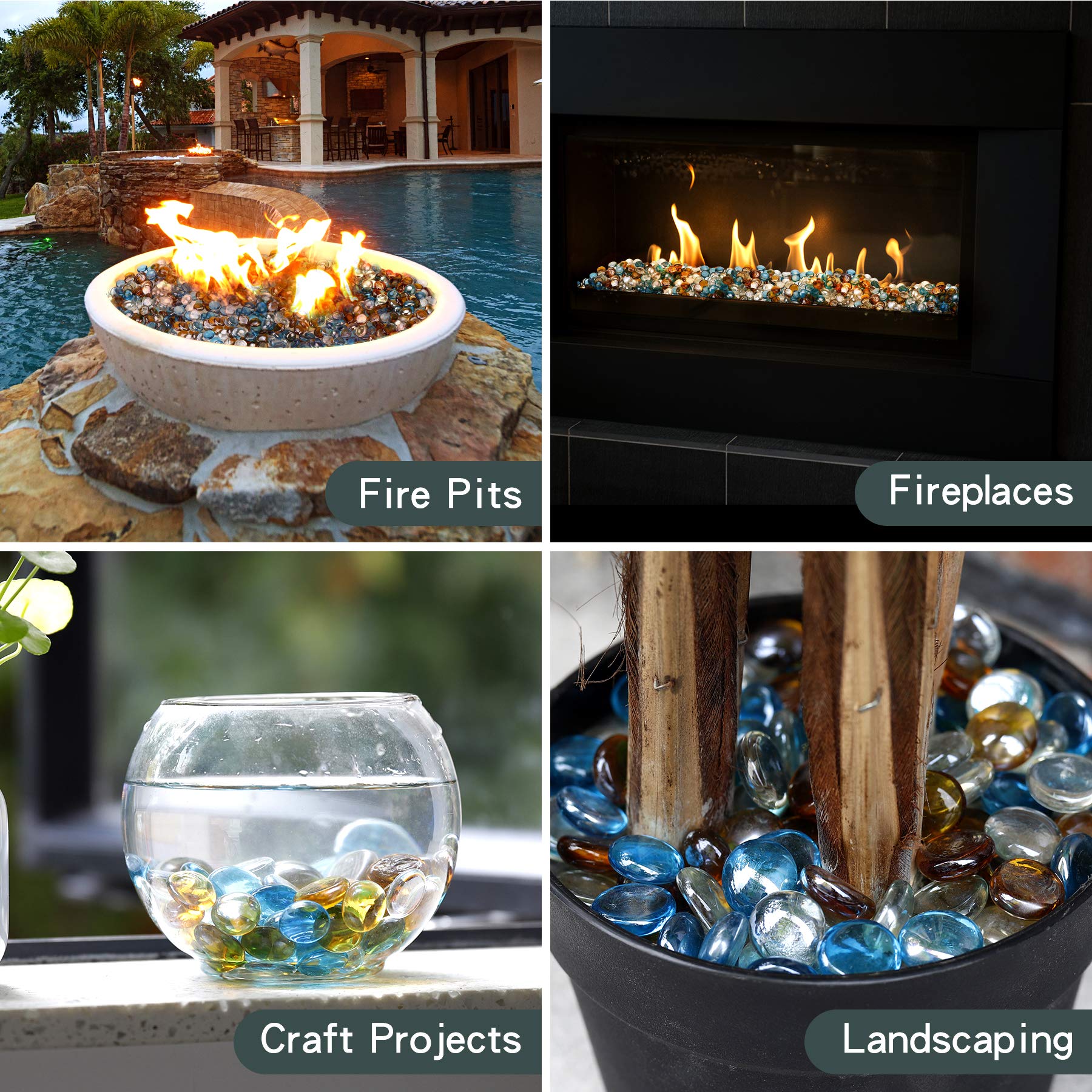 Mr. Fireglass beads in a swimming pool decoration