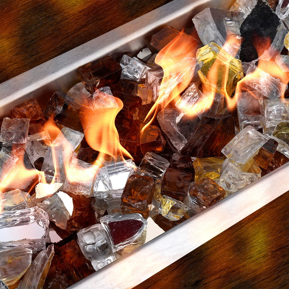 Mr. Fireglass Blended Fire Glass displayed in a fire pit