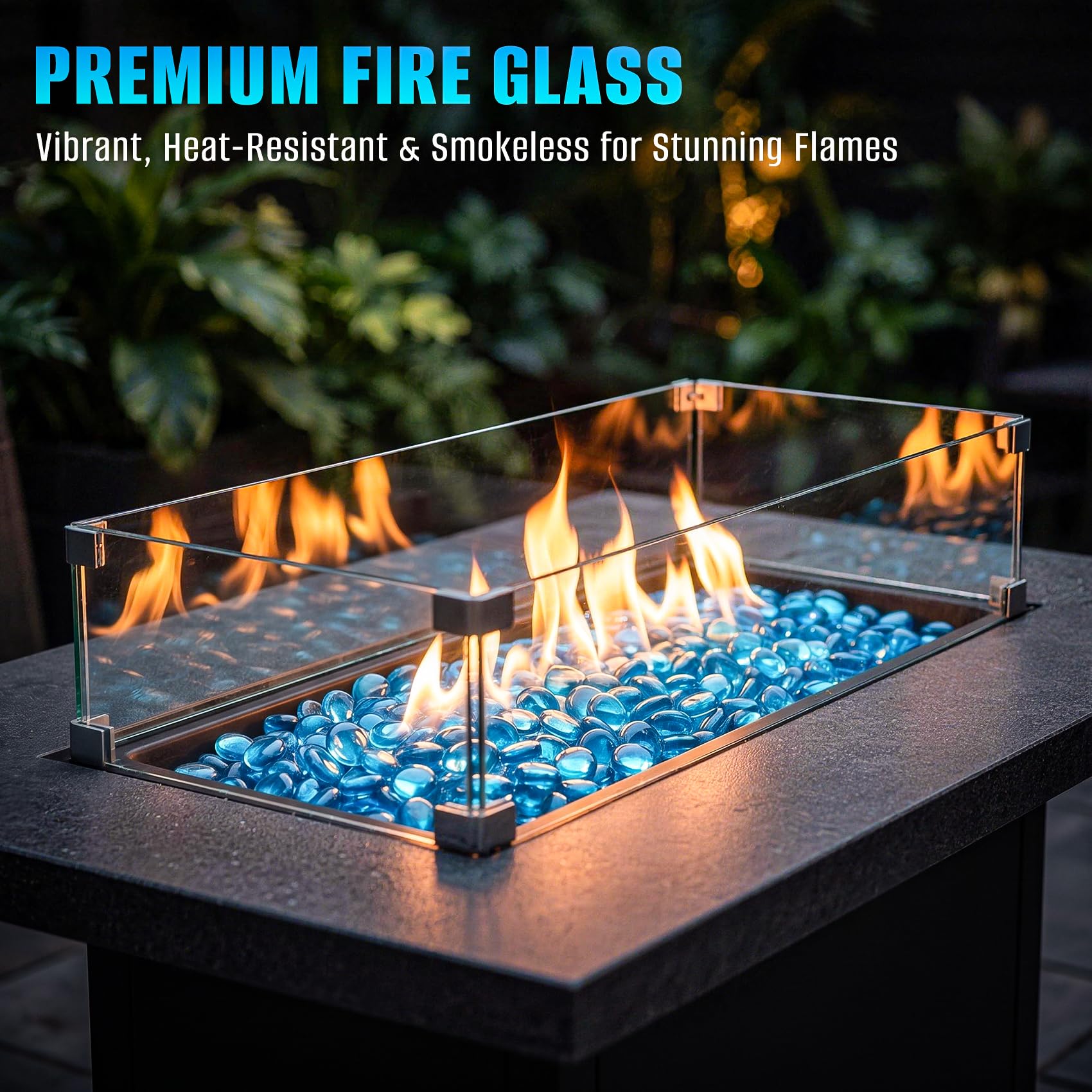 Mr. Fireglass Caribbean Blue Fire Glass Beads in packaging
