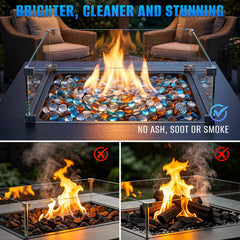 Mr. Fireglass fire glass beads in a fire pit