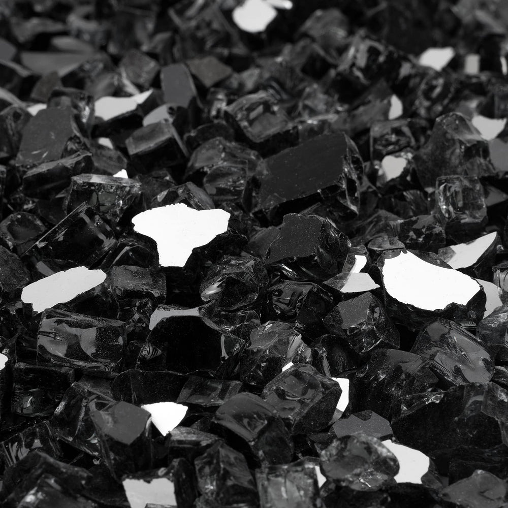 Mr. Fireglass Onyx Black fire glass in a fire pit