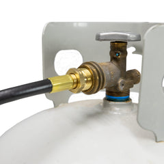 Mr. Heater hose assembly showing brass fittings