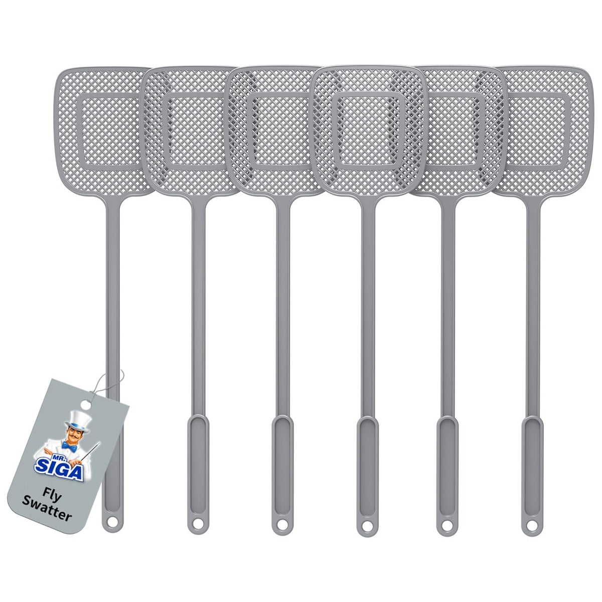 MR.SIGA Heavy Duty Fly Swatter gray front view