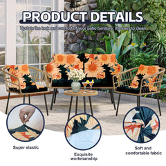 MRGSDL 8Pcs Outdoor Cushion Covers Sunflower detailed fabric texture