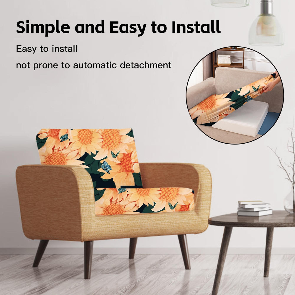MRGSDL 8Pcs Outdoor Cushion Covers Sunflower in packaging
