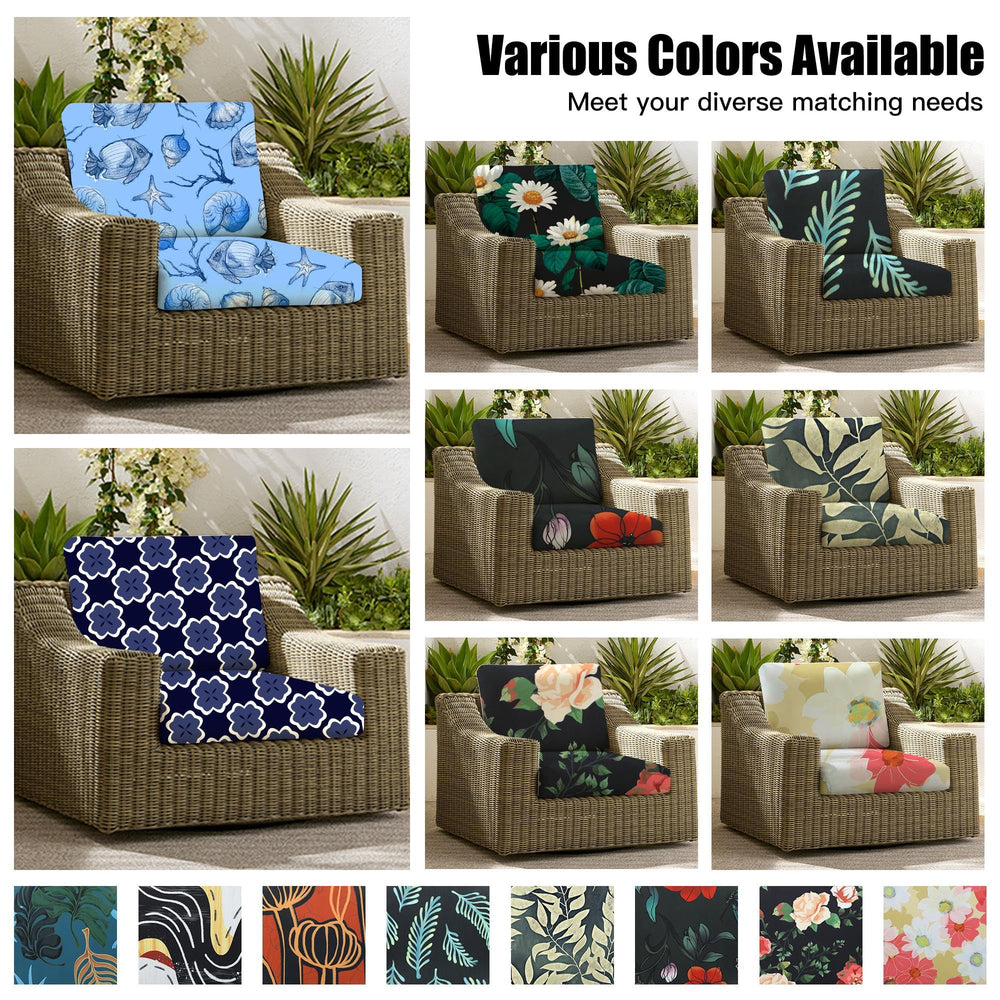 MRGSDL 8Pcs Outdoor Cushion Covers Sunflower on patio furniture