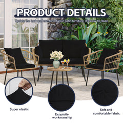 MRGSDL cushion covers displayed on outdoor furniture
