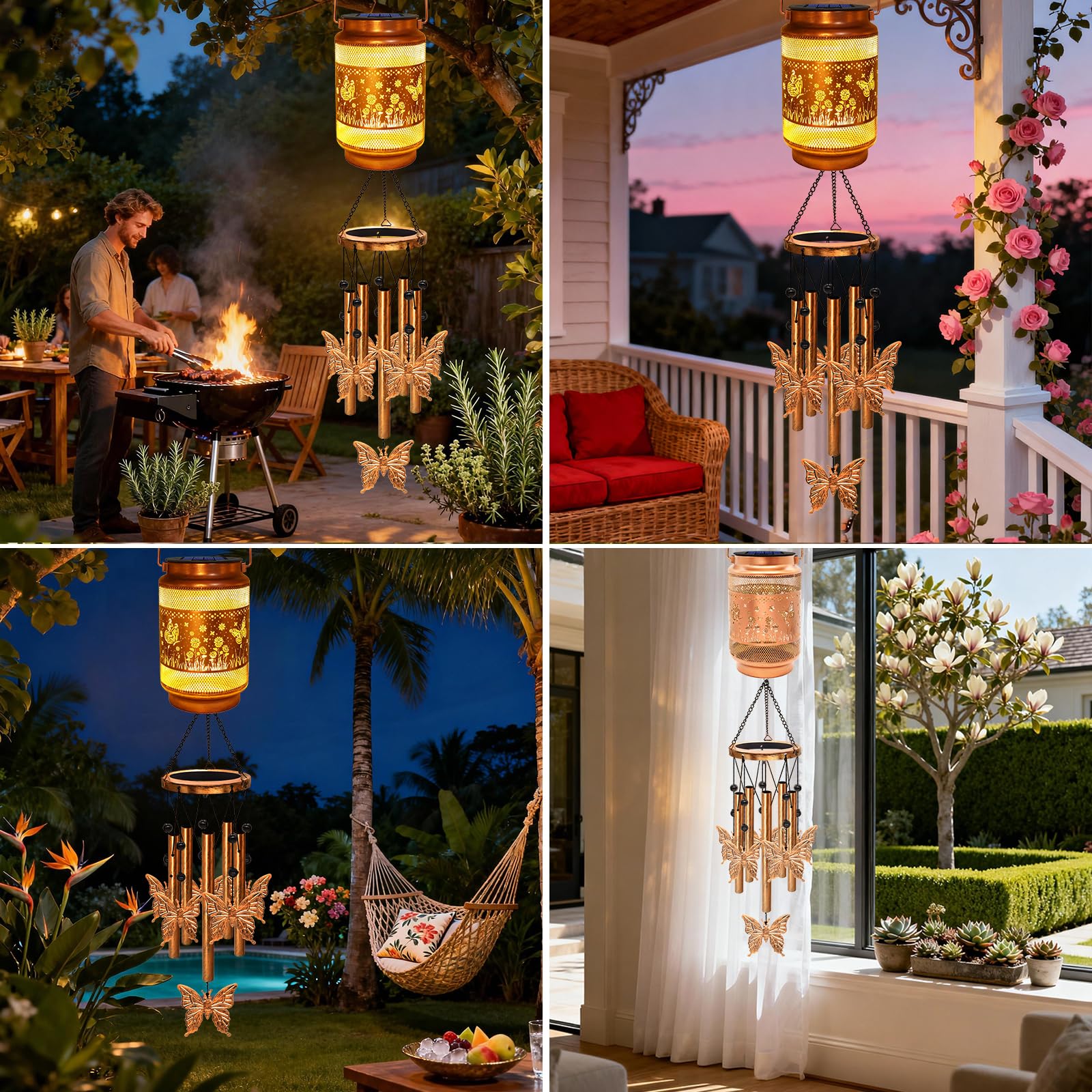 MRHEPHAESTUS wind chime illuminated at night