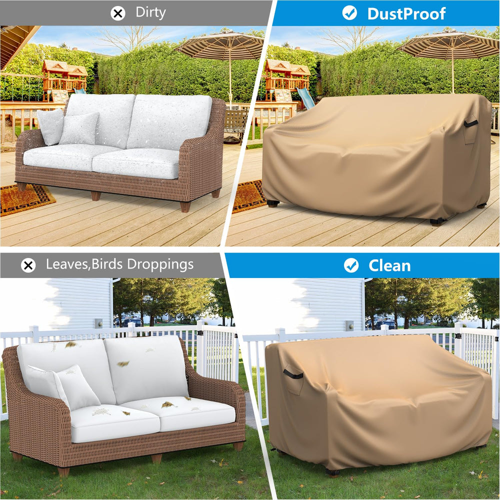 Mrrihand 3-Seater Outdoor Sofa Cover on patio furniture