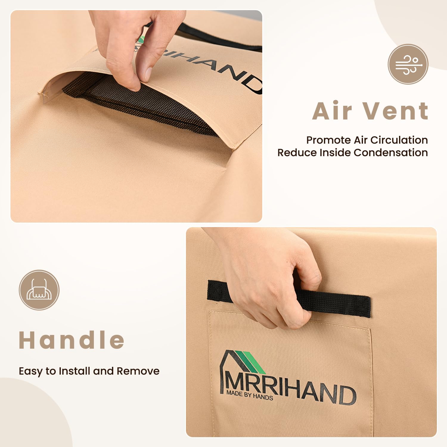Mrrihand 600D Patio Sofa Cover in storage bag