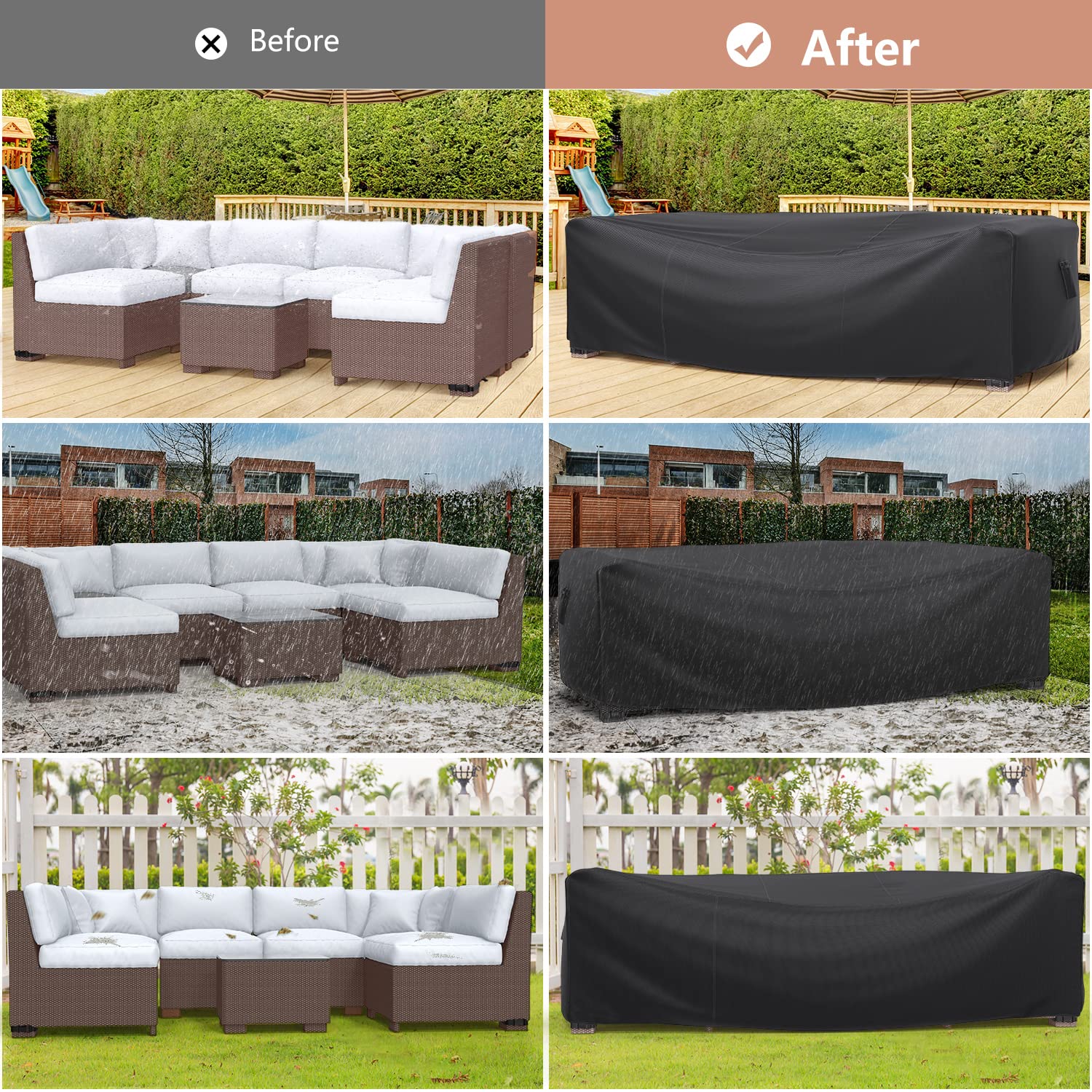 Mrrihand Outdoor Patio Furniture Cover close-up of straps