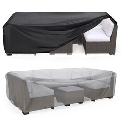 Mrrihand Outdoor Patio Furniture Cover front view in black