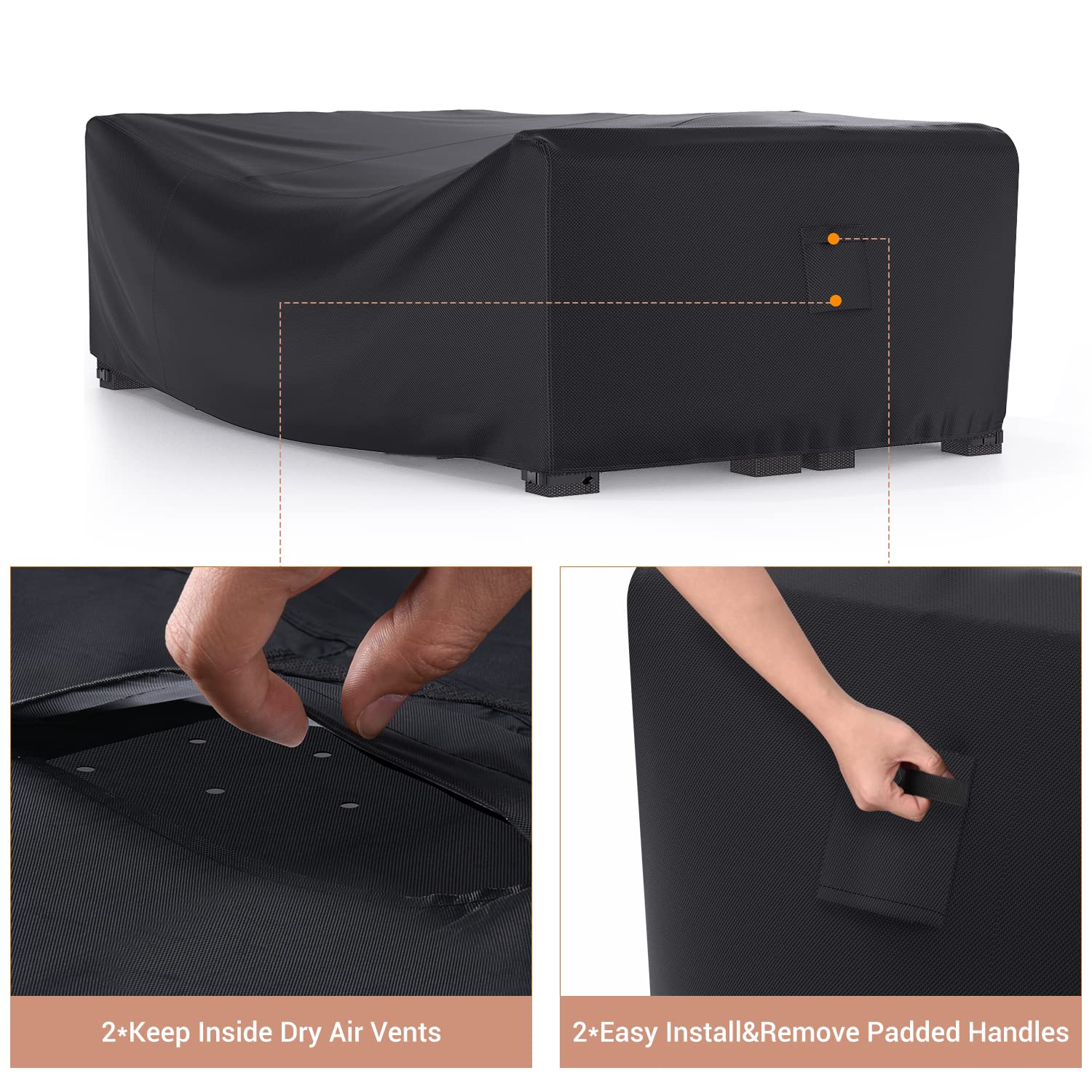 Mrrihand Outdoor Patio Furniture Cover with furniture underneath