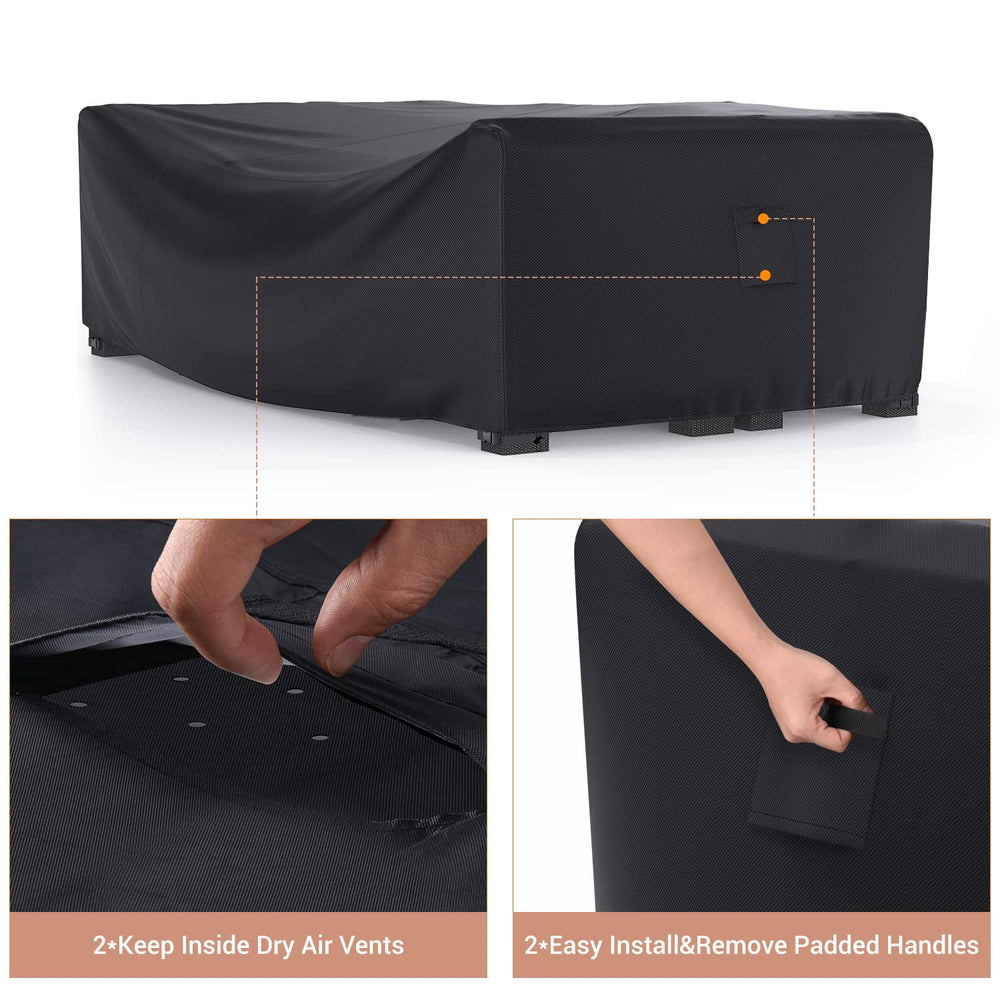 Mrrihand Outdoor Patio Furniture Cover with furniture underneath