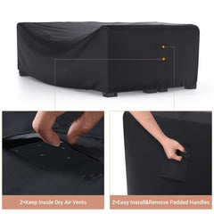 Mrrihand Outdoor Patio Furniture Cover with furniture underneath
