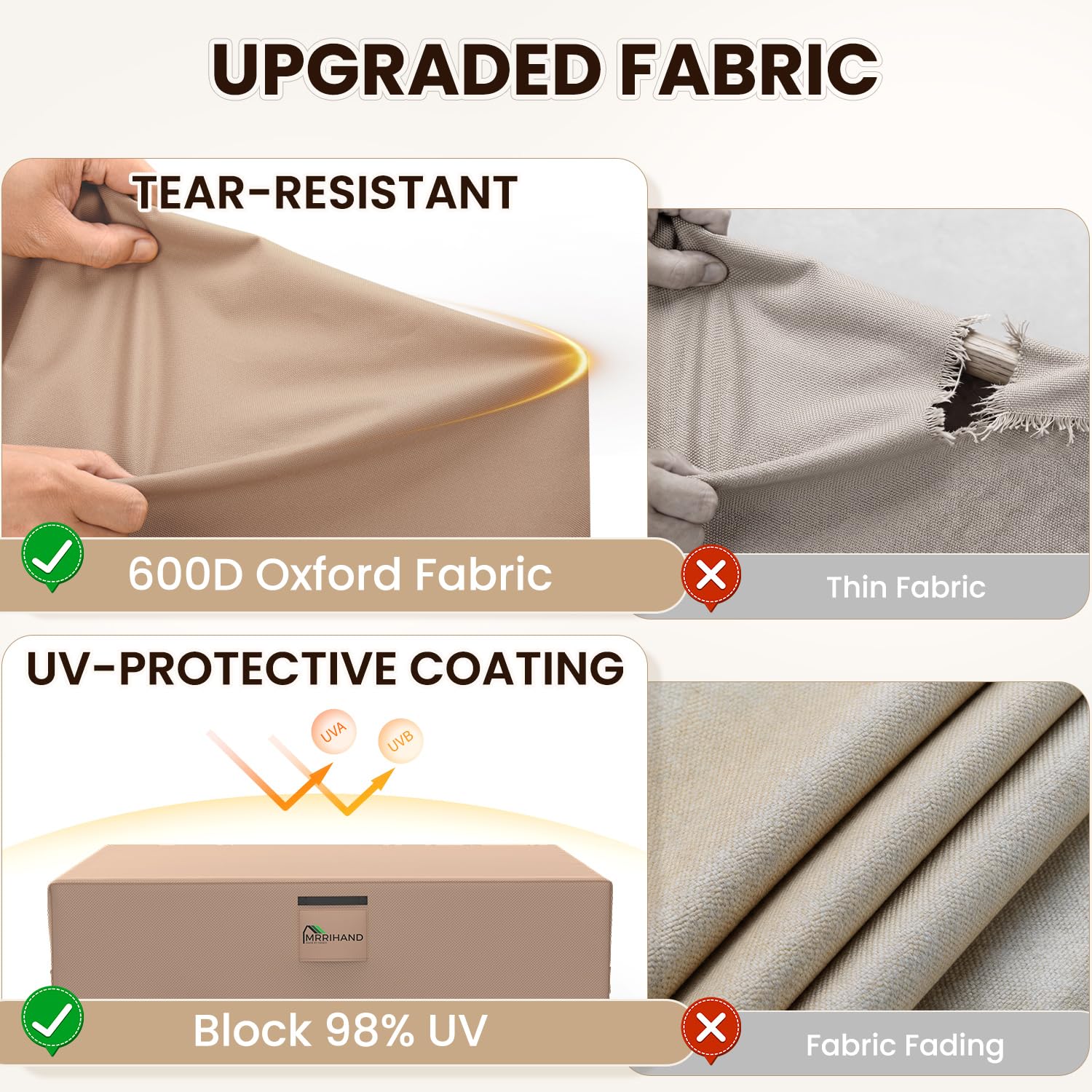 Mrrihand Outdoor Patio Furniture Cover with storage bag included