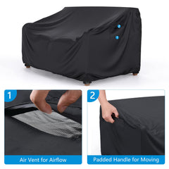 Mrrihand Outdoor Patio Sofa Cover 78"W black in use