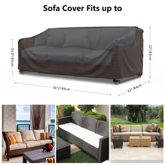 Mrrihand Outdoor Patio Sofa Cover 78"W black side view