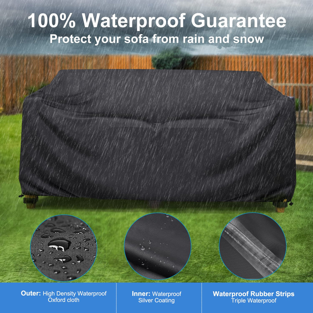 Mrrihand Outdoor Patio Sofa Cover installation with padded handles