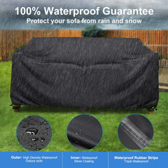 Mrrihand Outdoor Patio Sofa Cover installation with padded handles