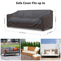 Mrrihand Outdoor Patio Sofa Cover side view, showcasing air vent design