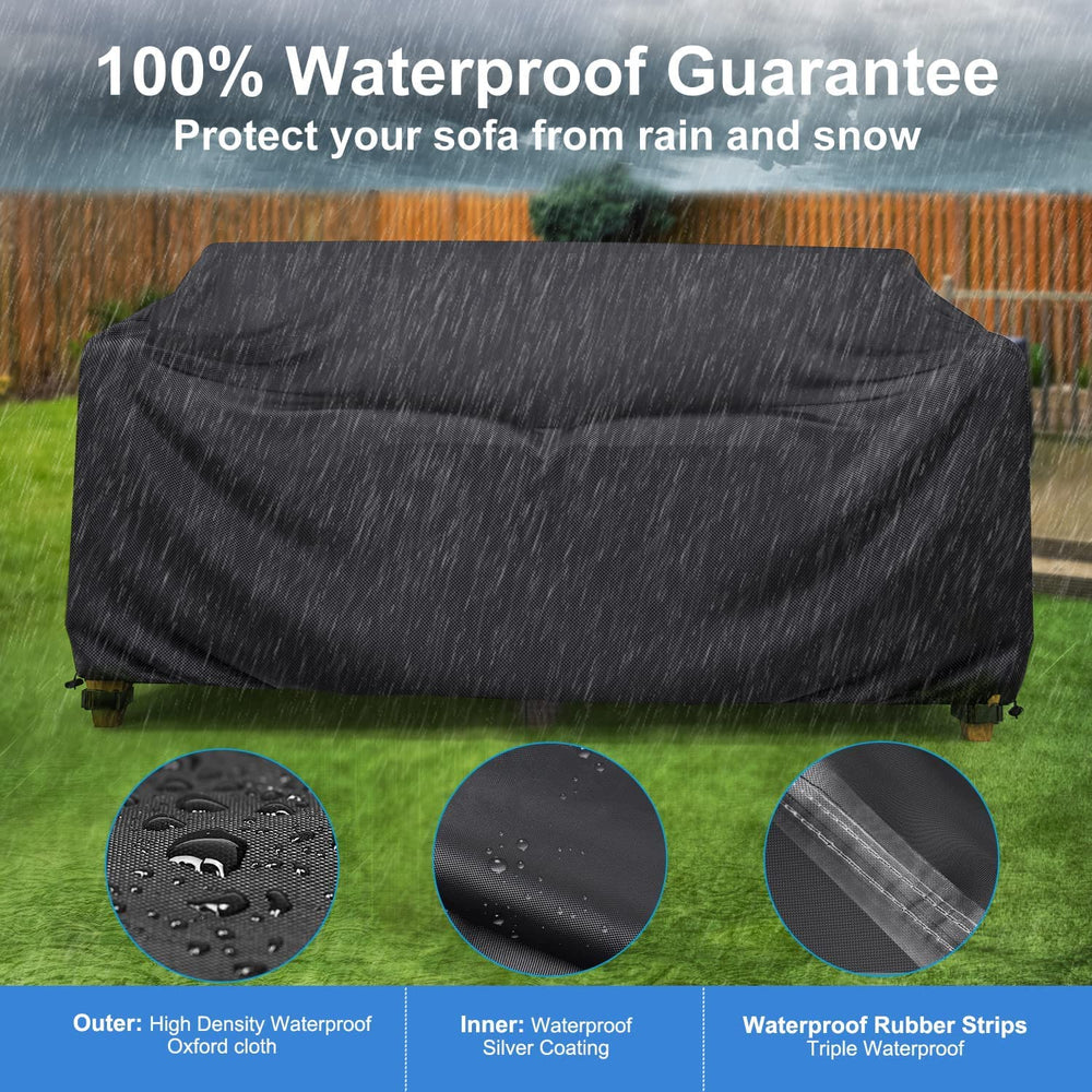 Mrrihand Outdoor Sofa Cover with click-close straps