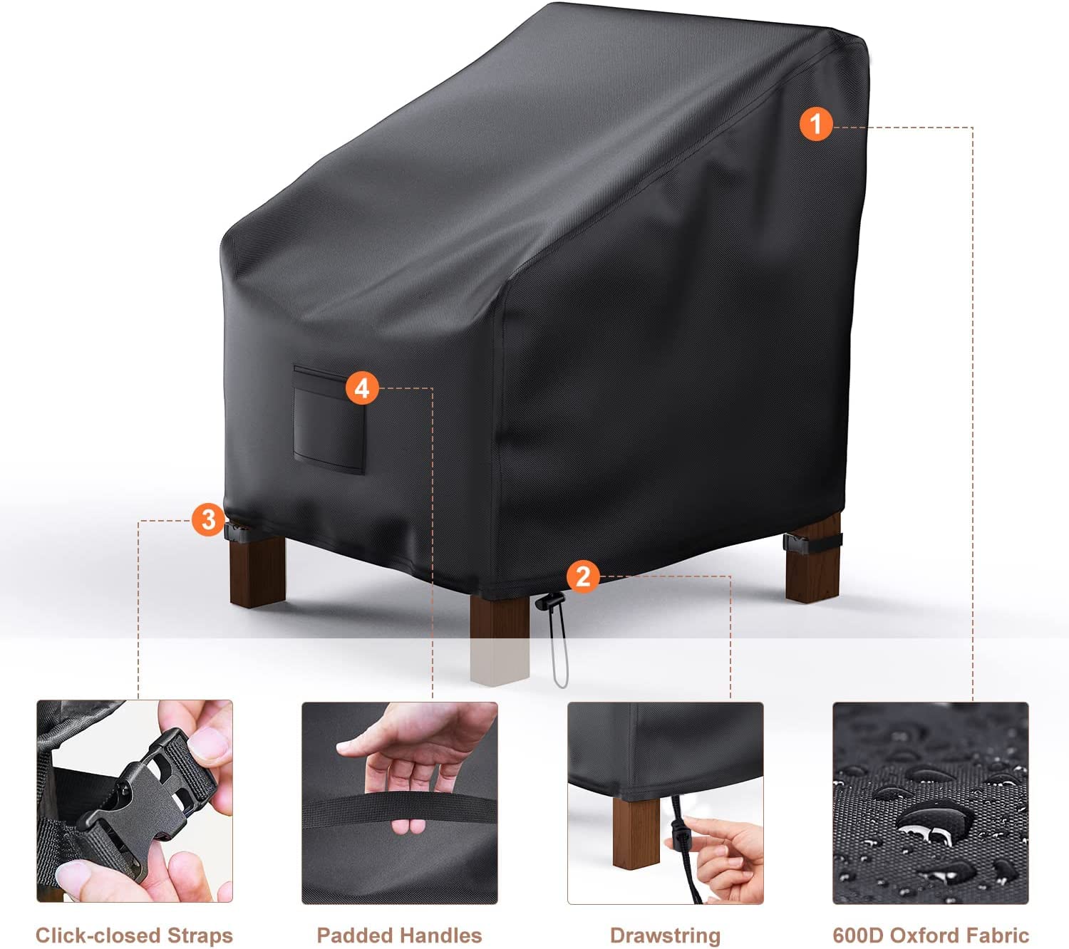 Mrrihand patio chair cover bag for easy storage