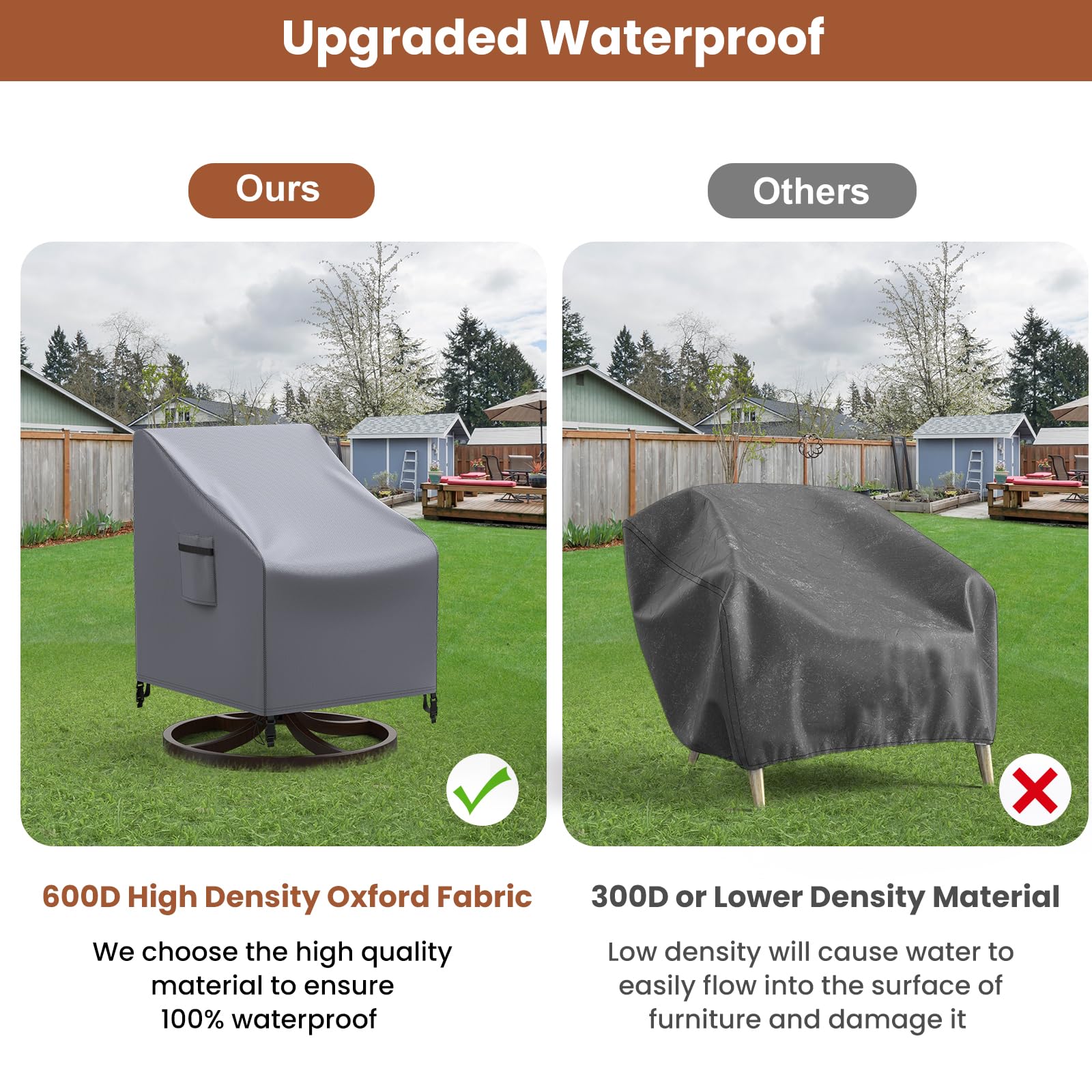 Mrrihand patio chair cover fitting a swivel lounge chair